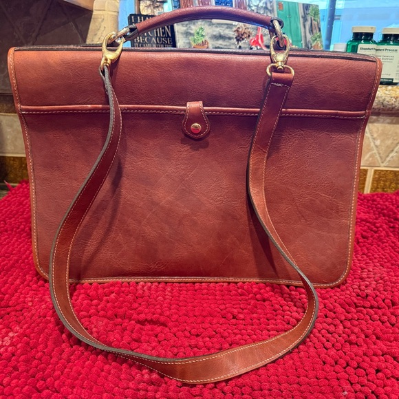 Stylish Brown and Black Leather Women’s computer briefcase Bag - Picture 3 of 14